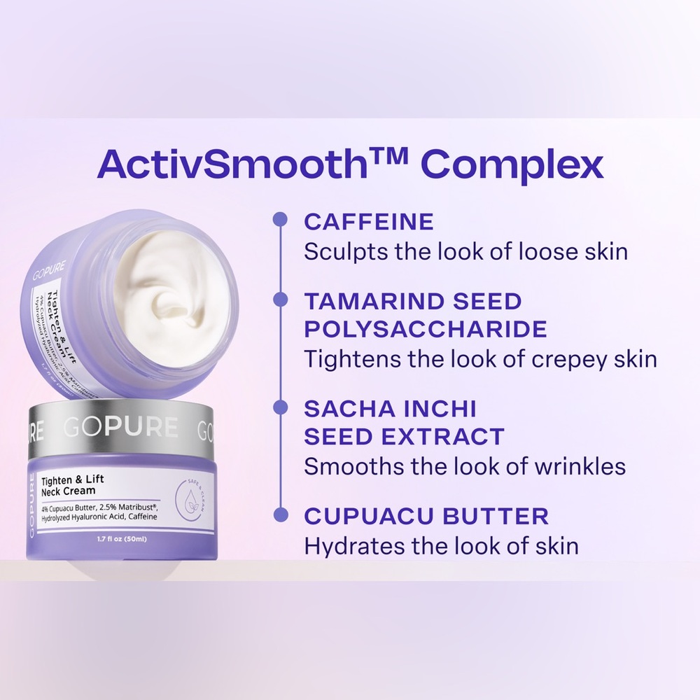 NIB goPure Tighten & Lift Neck Cream 1.7 fl oz (50ml) - Picture 3 of 12